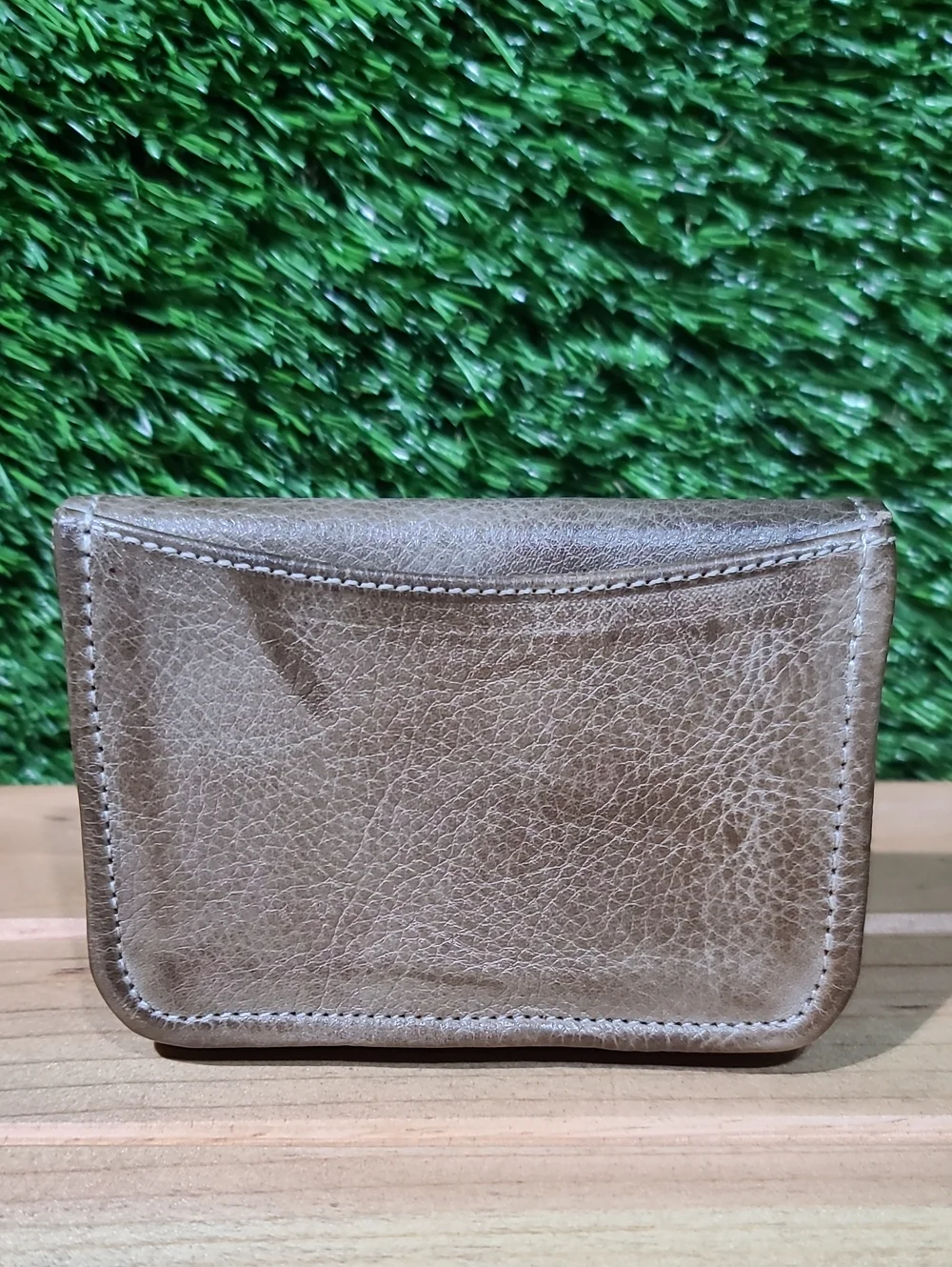 Bed Stu Jeor Leather Card Wallet / Taupe Rustic NWT